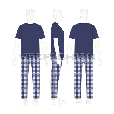 Men Night Suit Pajama Set