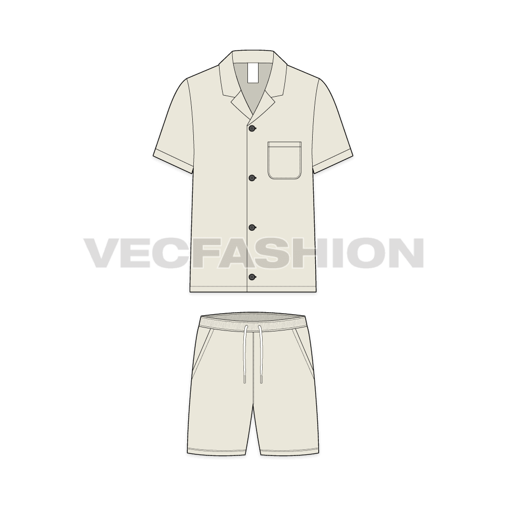 Mens Loungewear Set Flat Sketch