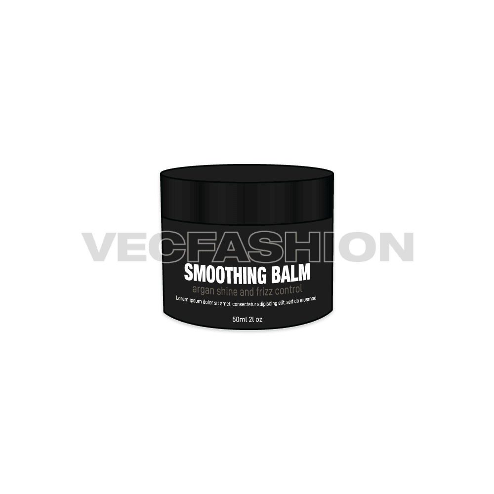 A vector template of Anti-aging Soothing Balm Bottle. This is a simple graphic to design your own branded product, edit it to suit your needs.