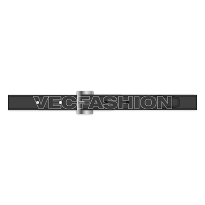 A vector illustration of a Black Leather Belt. It has a silver metal buckle usually worn by men with formal clothing.