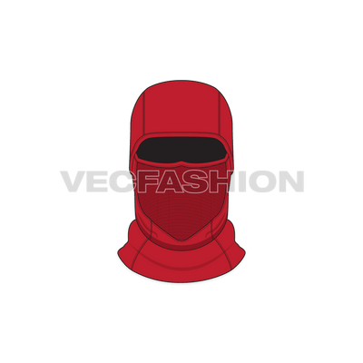 A fully editable illustrator cad sketch of Breathable Ski Mask. It has a panel on head for best fitting and covers the neck in full and have breathable panel on front. 