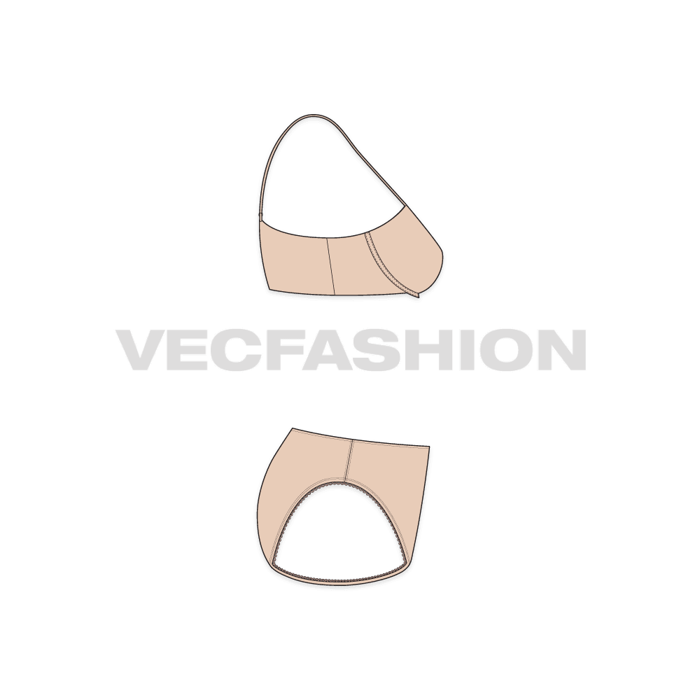 A vector template for Women's Comfort Fit Push-up Bra