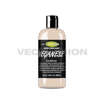 A new vector template of Conditioner Bottle. It is colored in ivory shade with charcoal grey label on it.