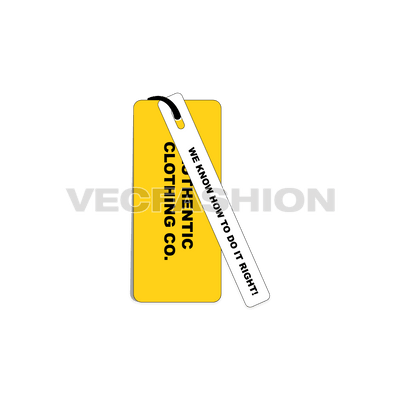 An editable illustrator vector template of Double Piece Garment Swing Tag. 