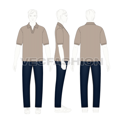 Men Johnny V Neck Tee