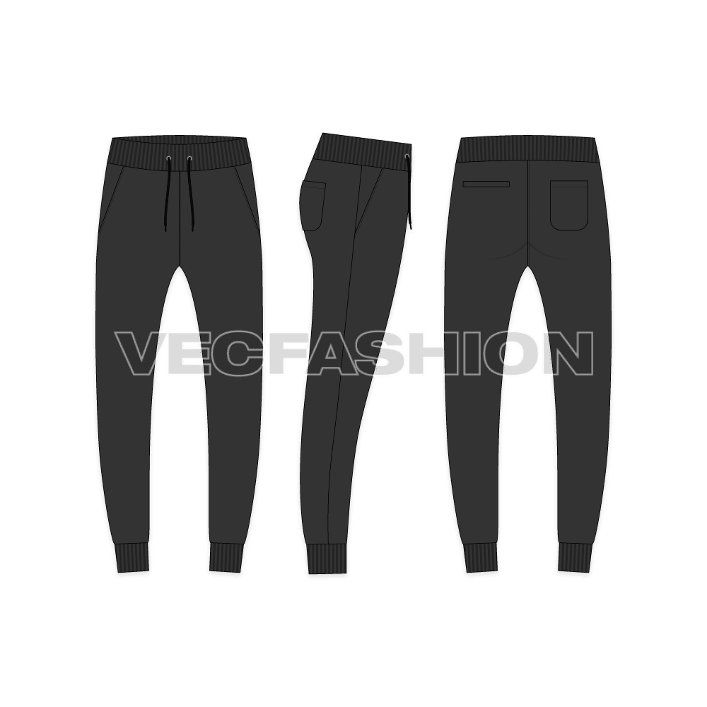 Men Oversized Jacket Vector Flat Sketch