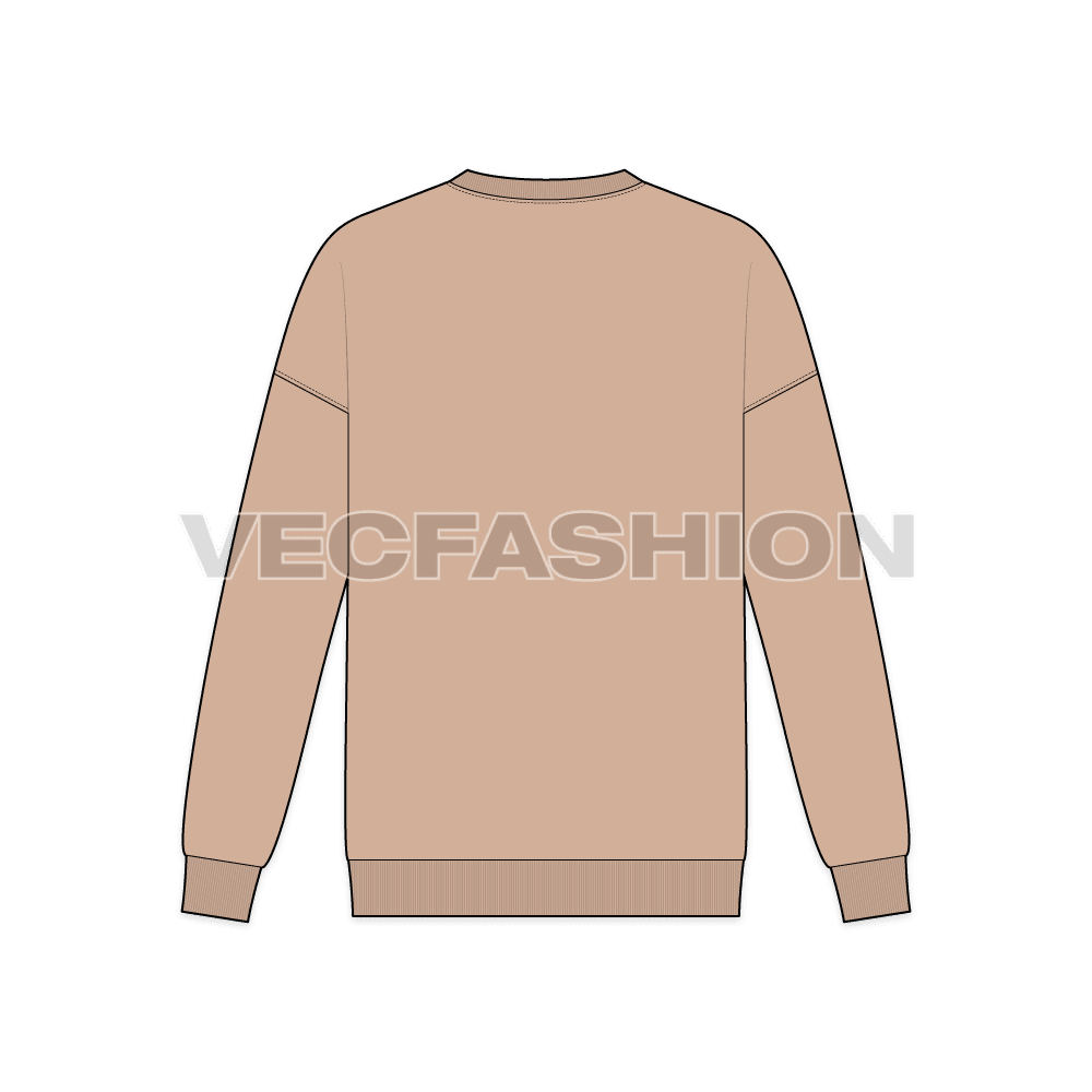 Men Oversized Sweater Flat Sketch