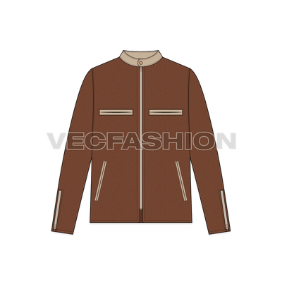 Men Straight Cut Leather Jacket