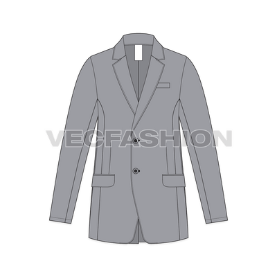 Mens 2 Buttoned Sport Blazer front view