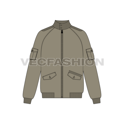 Mens Aeronautical Bomber Jacket front view