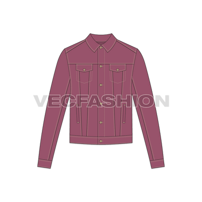 Mens Basic Denim Jacket front view