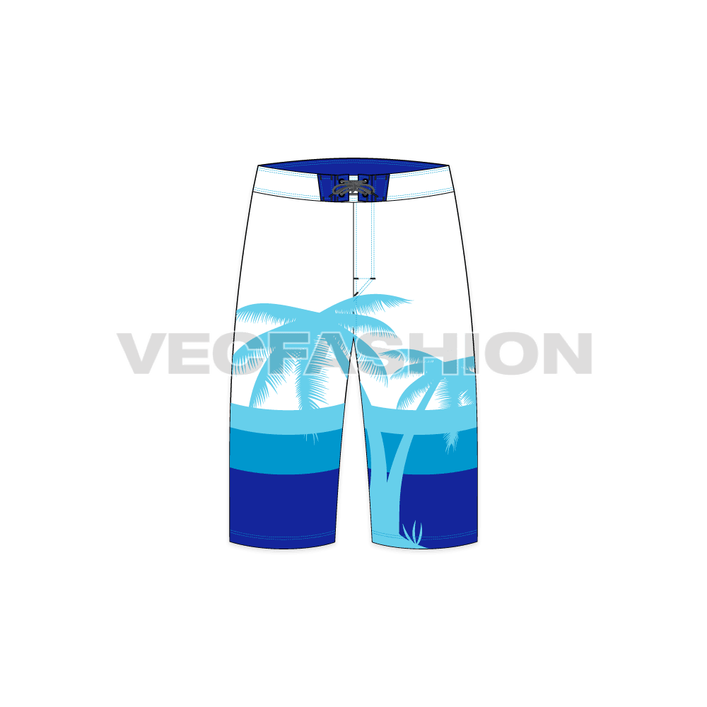 Mens Beach Board Shorts front view