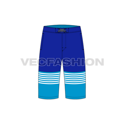 Mens Bermuda Length Board Shorts front view
