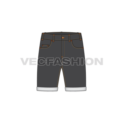 Mens Black Denim Shorts