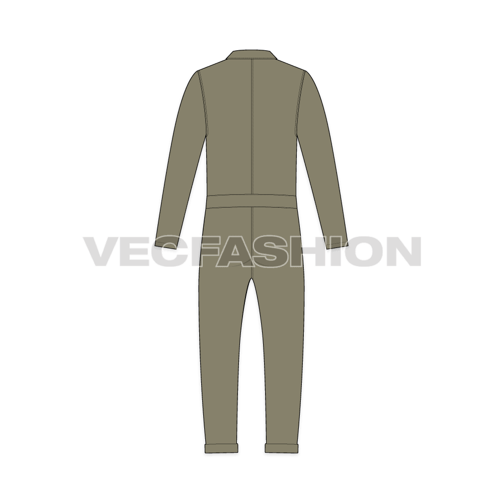 Mens Boiler Suit Vector Sketch