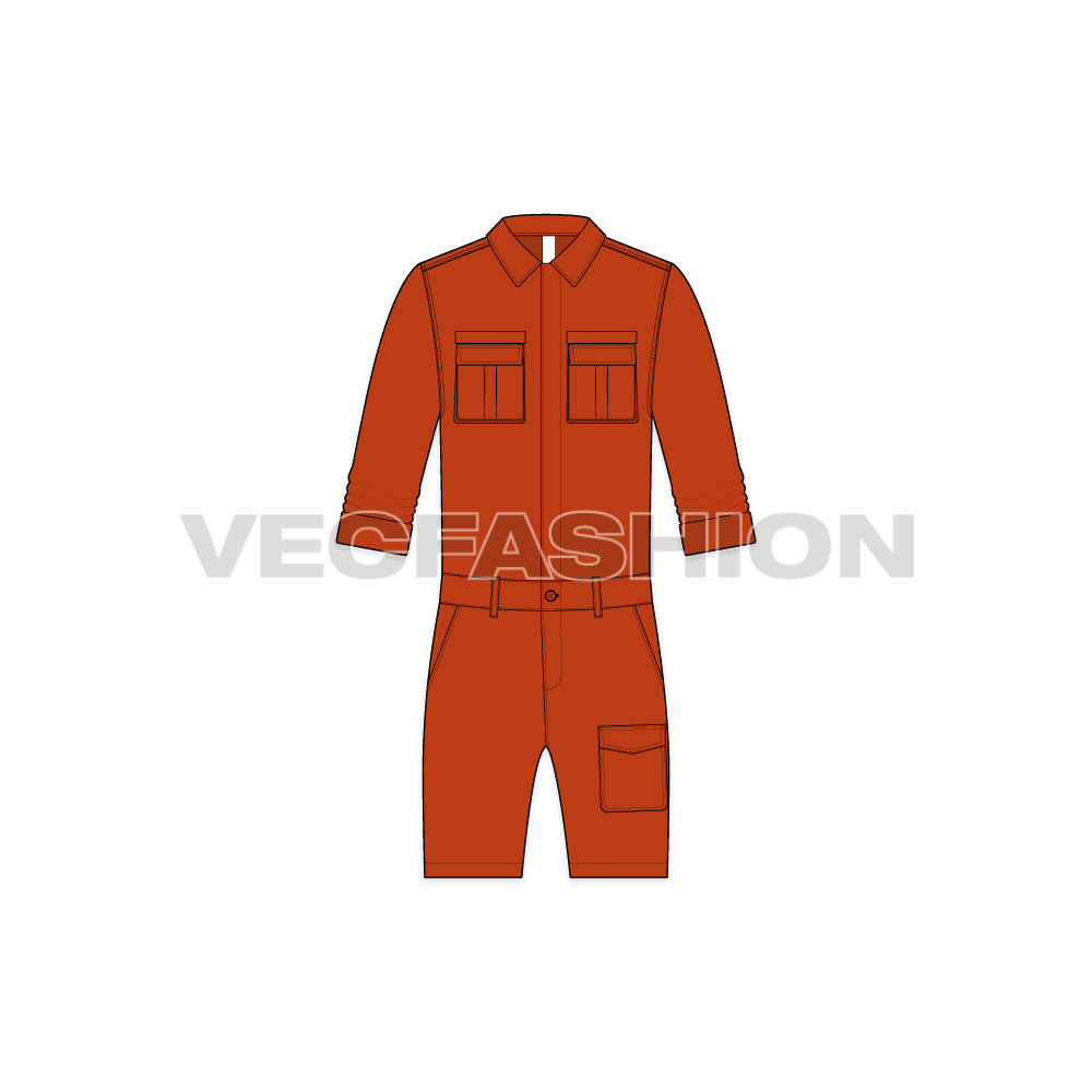 Mens Boiler Suit With Shorts