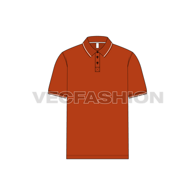 Mens Burnt Orange Polo Shirt