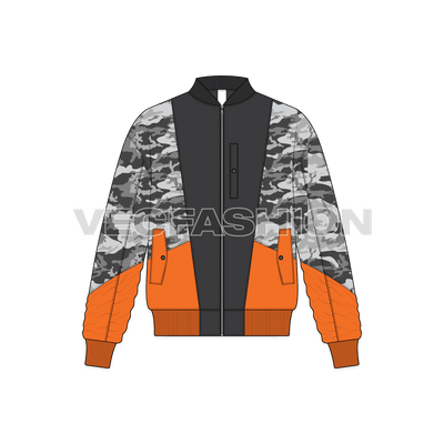 Mens Camo Bomber Jacket front view