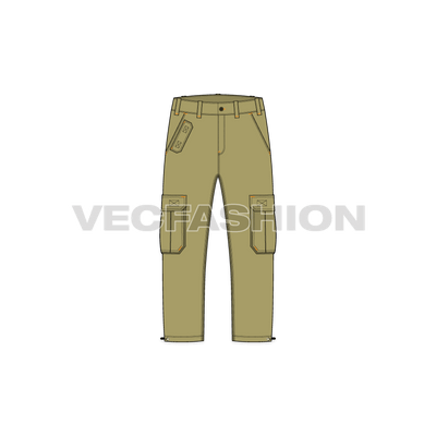 Mens Capri Length Cargo Pants