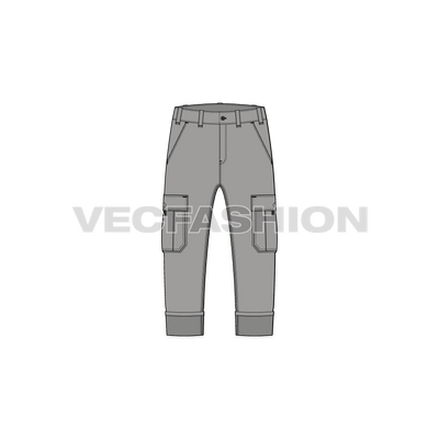 Mens Cargo Pants With Turn-Up Cuffs