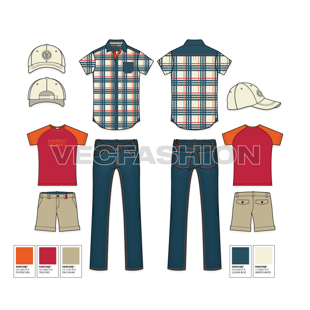 This fashion set is designed to have some must-have items for summer collections. If you are designing a travel kit and simply a casual day-wear line.