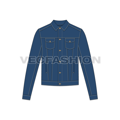 Mens Classic Denim Jacket front view