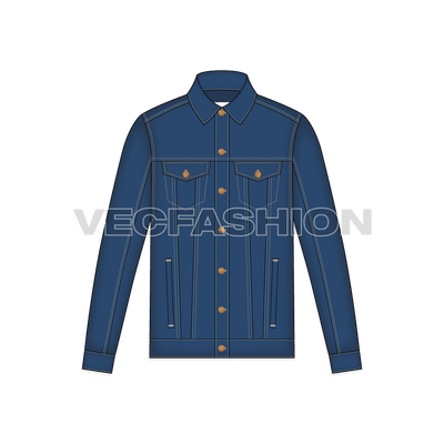 Mens Classic Denim Vector Jacket front view