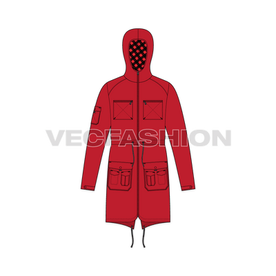Mens Climbing Parka Jacket Vector front view
