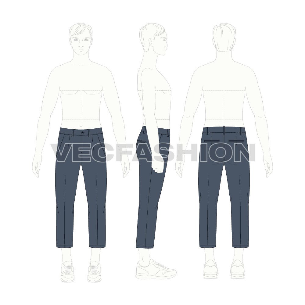 Mens Comfort Fit Capri Pants