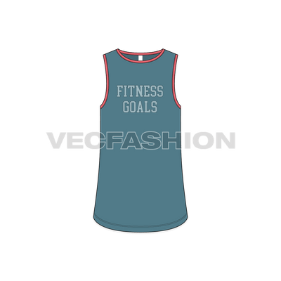Mens Curved Hem Gym Tank