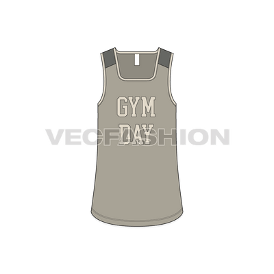 Mens Deep Square Neck Gym Tank
