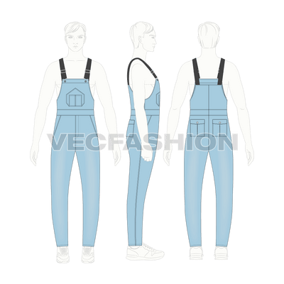 Mens Denim Dungaree