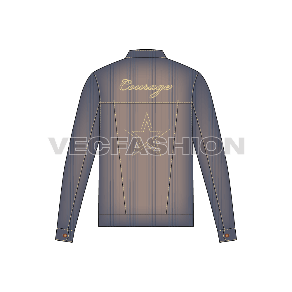 Mens Denim Jacket back view