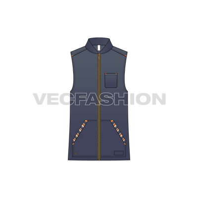 Mens Denim Vest Fashion Flat