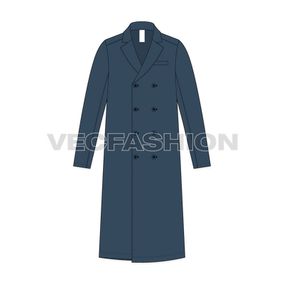 double breasted overcoat mens front view