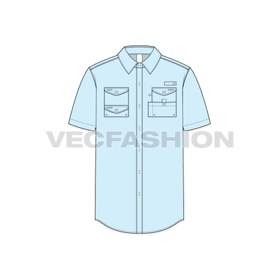 Mens Fishing Shirt With Tech Pockets