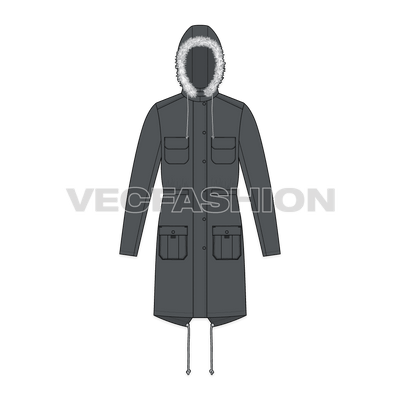 Mens Fishtail Parka Coat front view