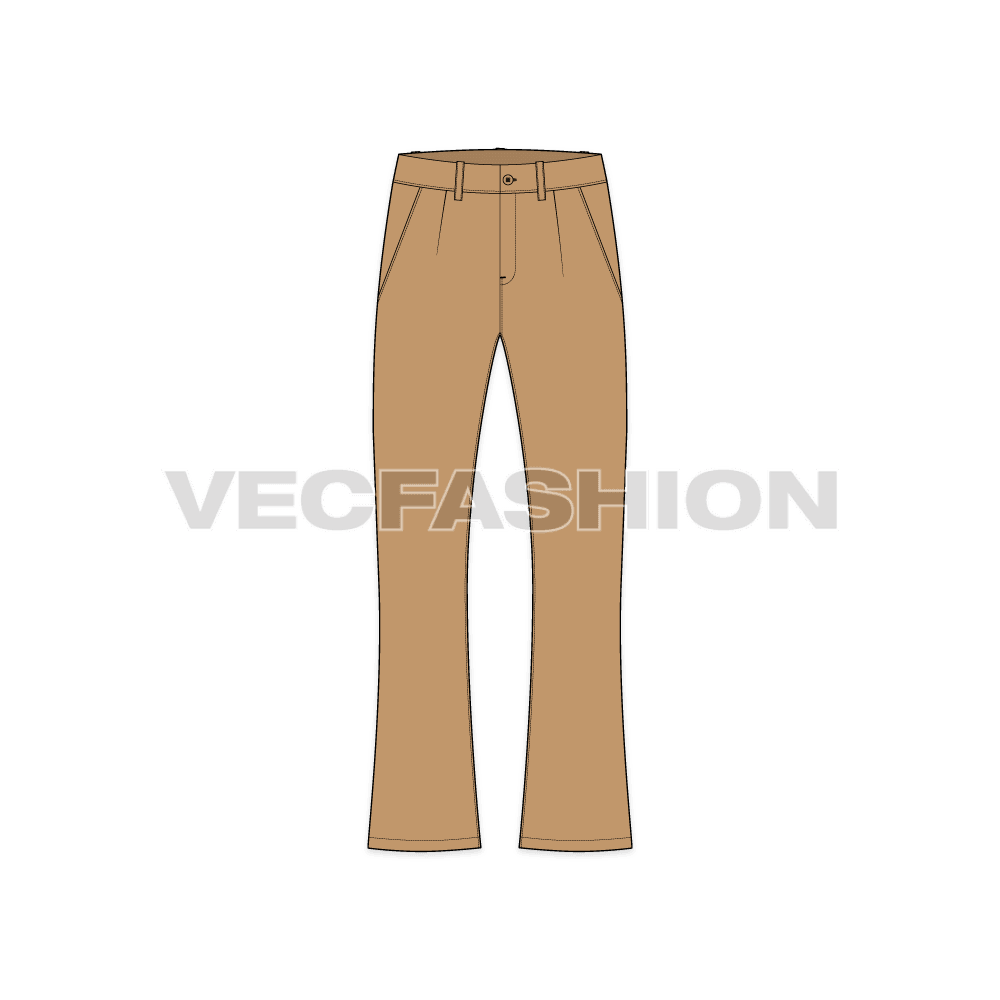 Mens Flare Leg Cotton Pants