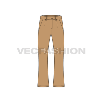 Mens Flare Leg Cotton Pants
