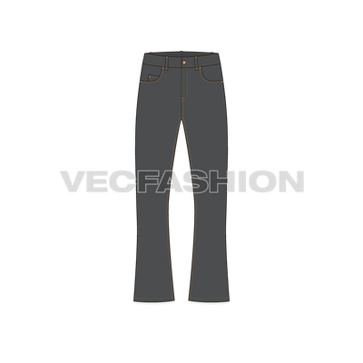 Mens Flare Leg Denim Jeans