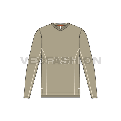 Mens Full Sleeved V-Neck Shirt