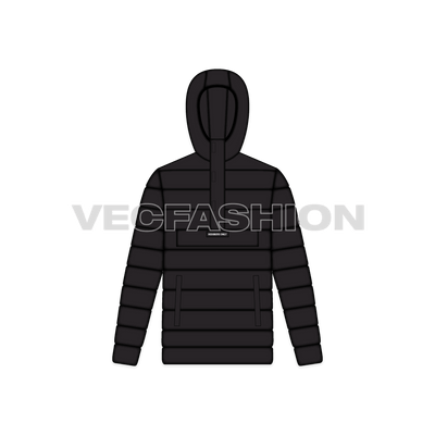 Mens Heavy Quilted Jacket front view