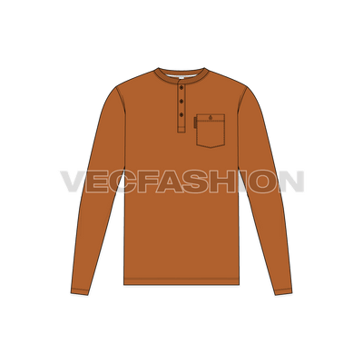 Mens Henley Neck Shirt