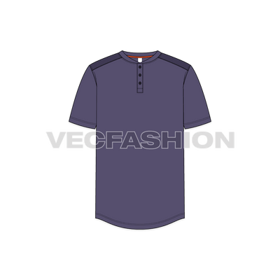 Mens Henley Neck T-Shirt