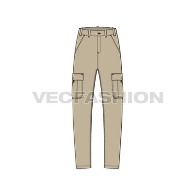Mens High Waisted Cargo Pants