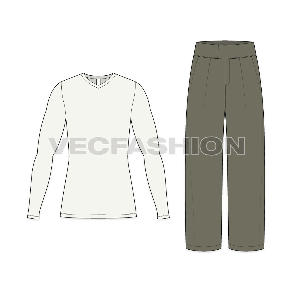 Mens High Waisted Lose Fit Pants