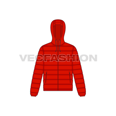Mens Hooded Down Jacket front view