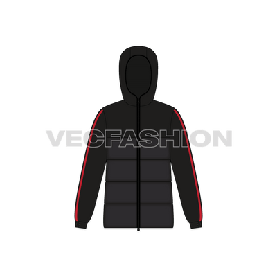 Mens Jacket With Padded Panels front view