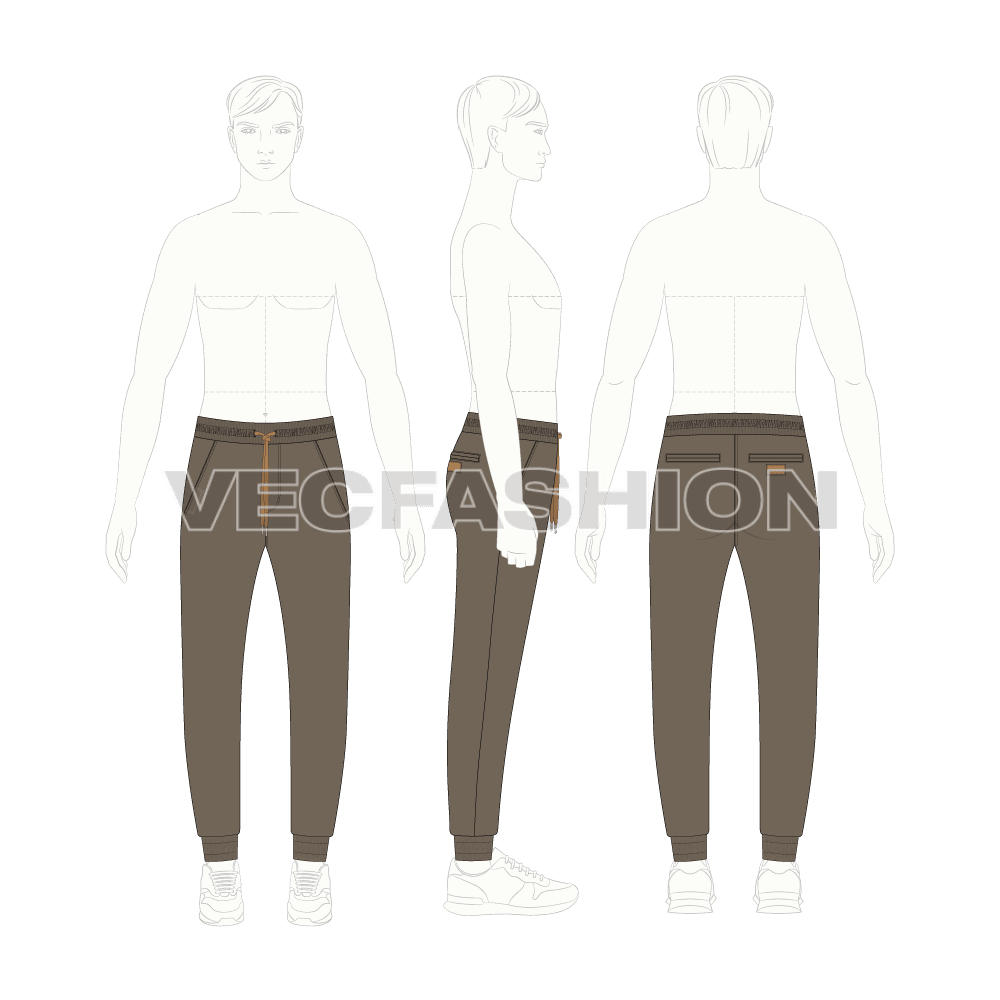 Mens Khaki Jogger Pants