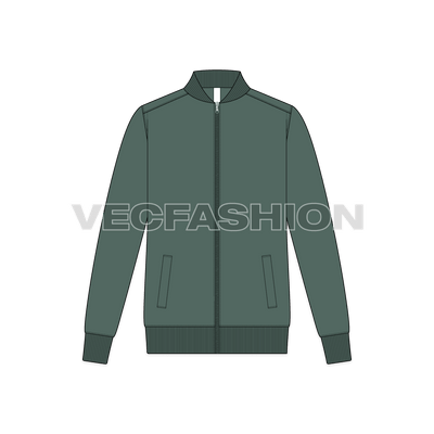 Mens Knitted Bomber Jacket front view